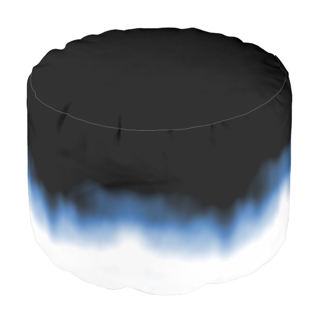Inkblot Ombre Blue Pouf (Angled Front)