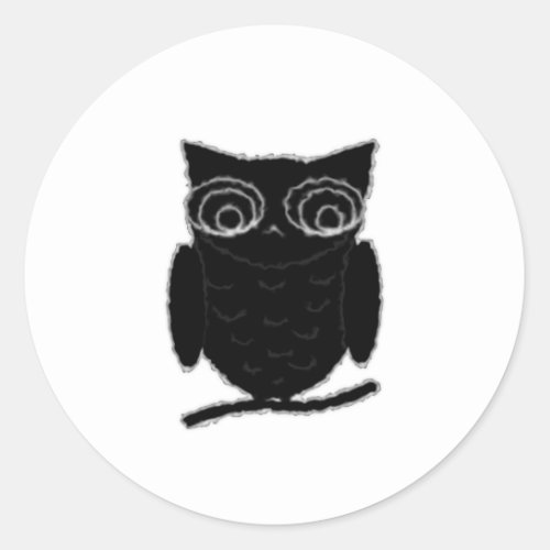 Inkblot Owl Classic Round Sticker