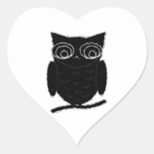 Inkblot Owl Heart Sticker