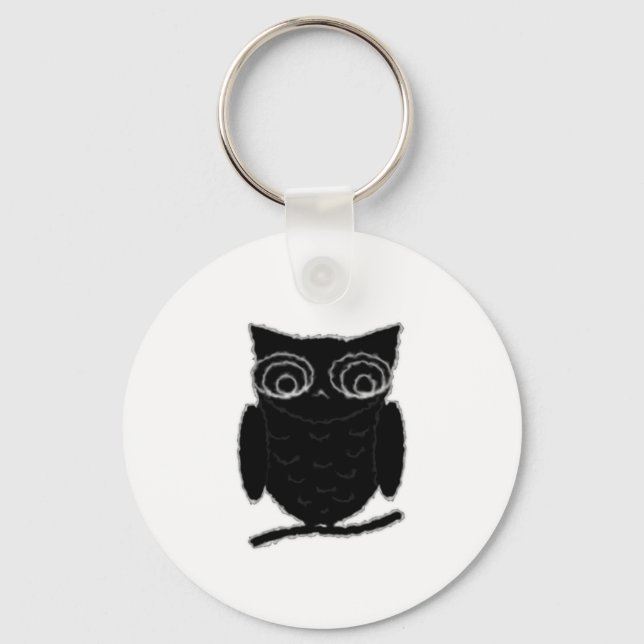 Inkblot Owl Keychain (Front)