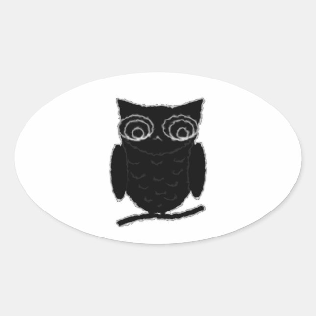 Inkblot Owl Oval Sticker (Front)