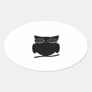 Inkblot Owl Oval Sticker