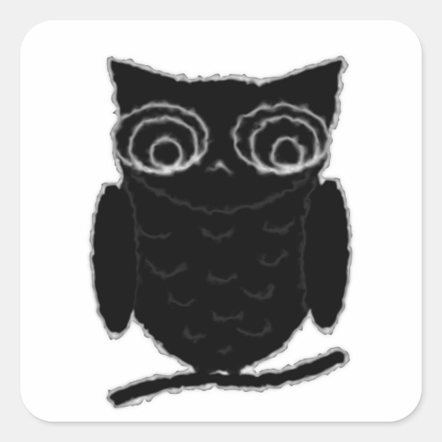Inkblot Owl Square Sticker (Front)