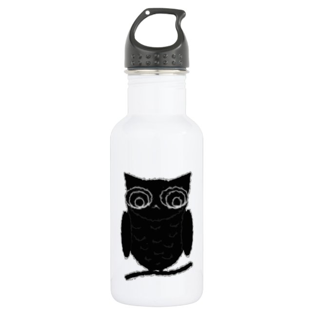 Inkblot Owl Stainless Steel Water Bottle (Front)