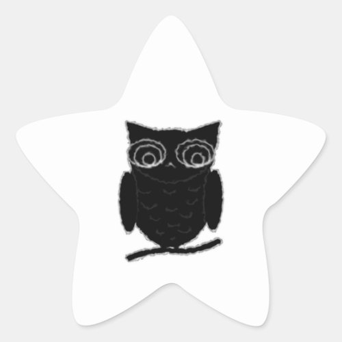 Inkblot Owl Star Sticker