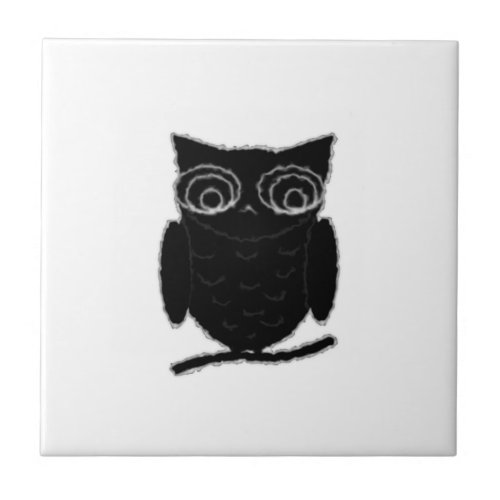 Inkblot Owl Tile
