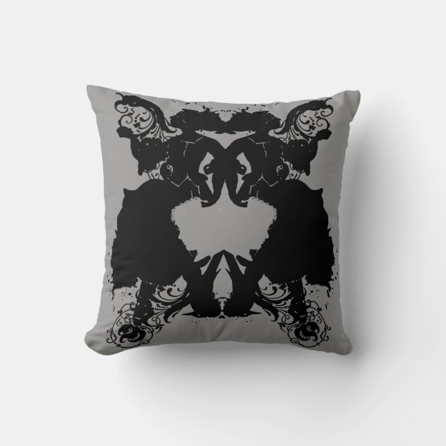 Inkblots Throw Pillow (Front)