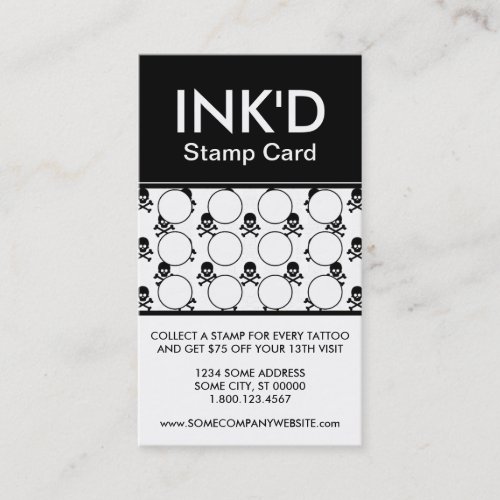 inkd stamp card color customizable