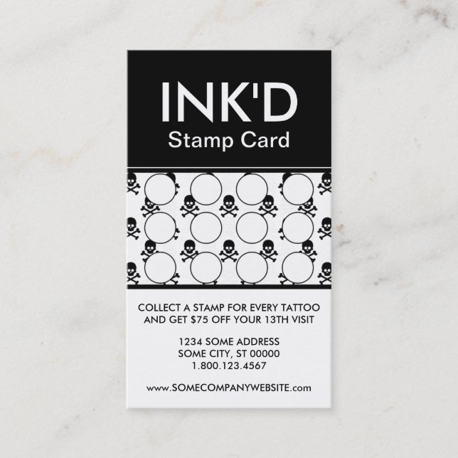 ink'd stamp card (color customizable) (Front)