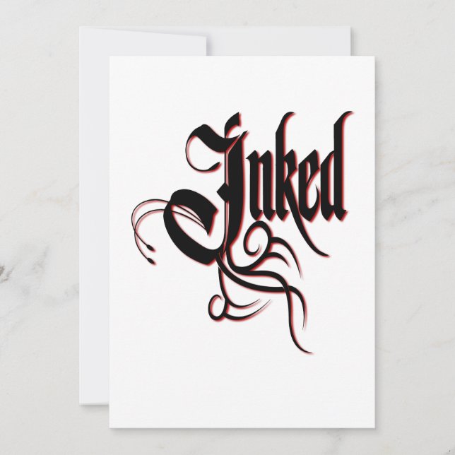 Inked Awesome Tattoo Artist & Lover Invitation (Front)