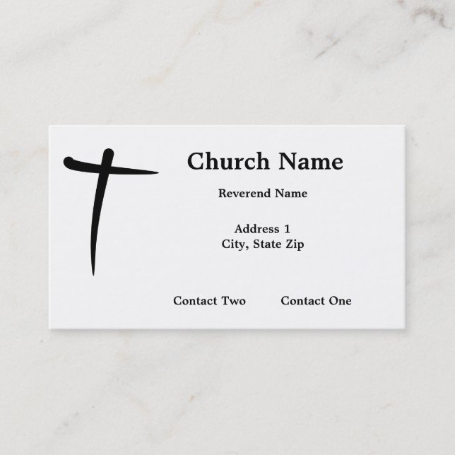 Inked Christian Cross Business Cards (Front)