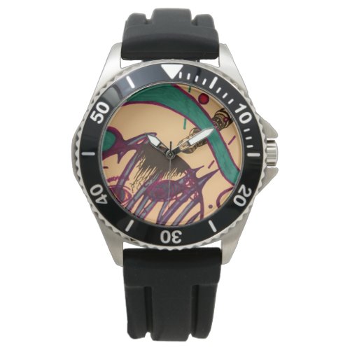 Inked face mens watch
