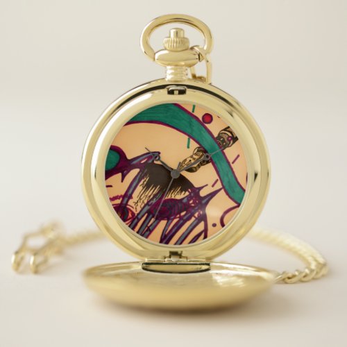 Inked face pocket watch