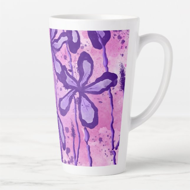 Inked Flowers  Latte Mug (Right)