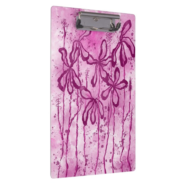 Inked Flowers pink Sky  Clipboard (Right)