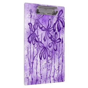 Inked Flowers Violet Sky Clipboard