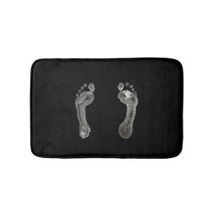 Inked Footprints (Black) Bathroom Mat