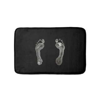 Inked Footprints (Black) Bathroom Mat