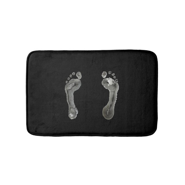 Inked Footprints (Black) Bathroom Mat (Front)