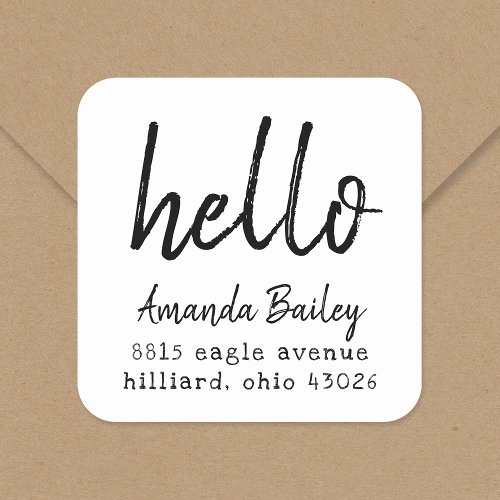 Inked Hello Return Address Label