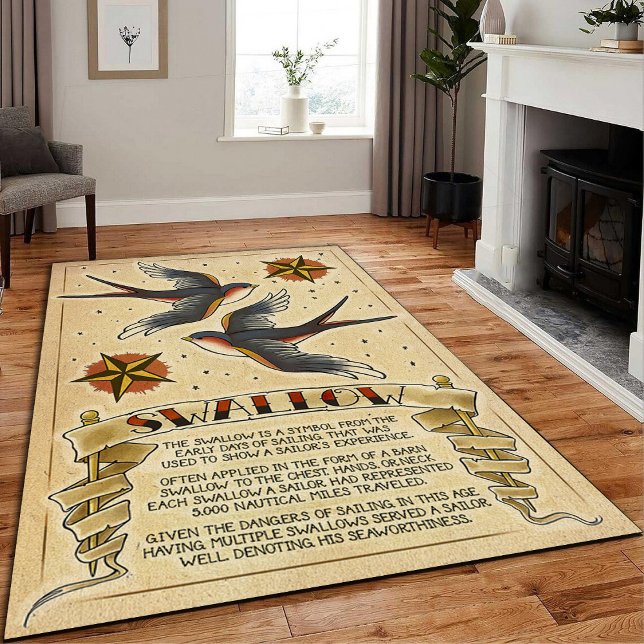 Inked Intricacies: Detailed Tattoo Style Rug (Tattoo rug)