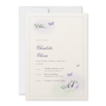 Inked Lavender & Butterfly Baby Shower Invitation