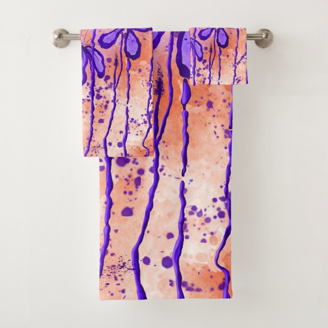 Inked Lilies Tropical Sky  Bath Towel Set (Insitu)