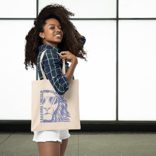 Inked Lion Mascot School Graduation Year  Tote Bag