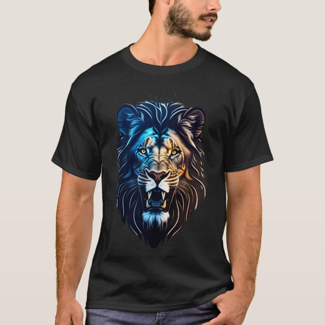  Inked Lion T-Shirt - Bold and Striking Design (Front)