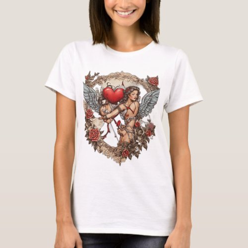 Inked Love Traditional Tattoo T_Shirt Designs