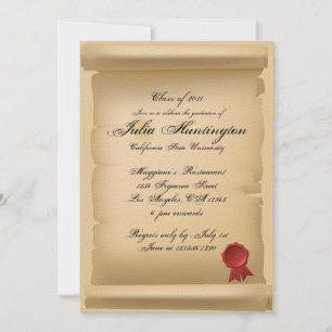 Inked Manuscript Graduation Party Invitation
