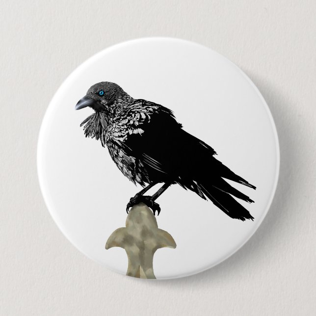 Inked Raven Button (Front)