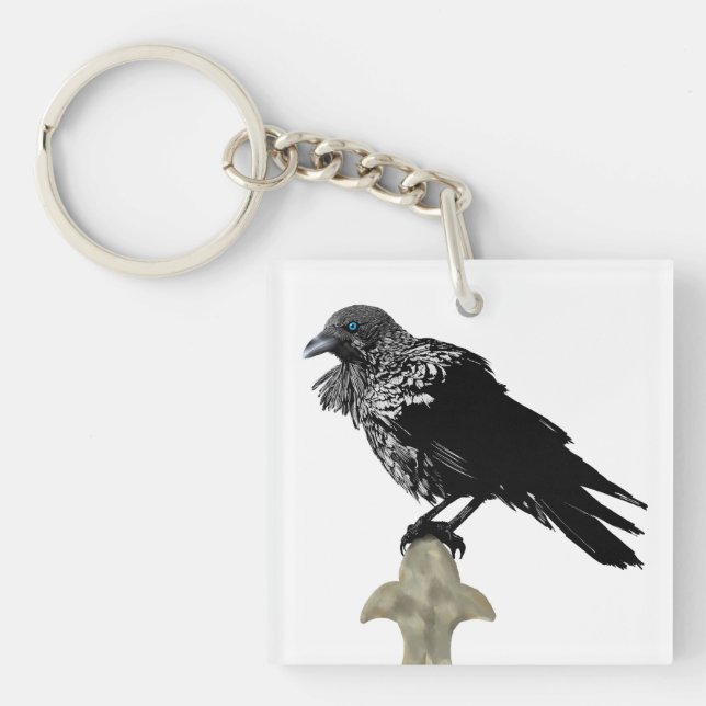 Inked Raven Keychain (Front)
