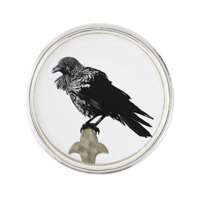 Inked Raven Lapel Pin