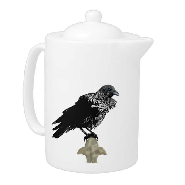Inked Raven Teapot (Left)