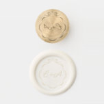 Inked Ribbons and Bow Initials Wedding Small Wax Seal Stamp<br><div class="desc">Hand drawn ribbon in black and white with initials</div>