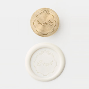 Inked Ribbons and Bow Initials Wedding Small Wax Seal Stamp