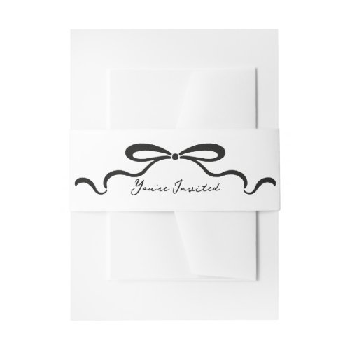 Inked Ribbons and Bow Invitation Belly Band