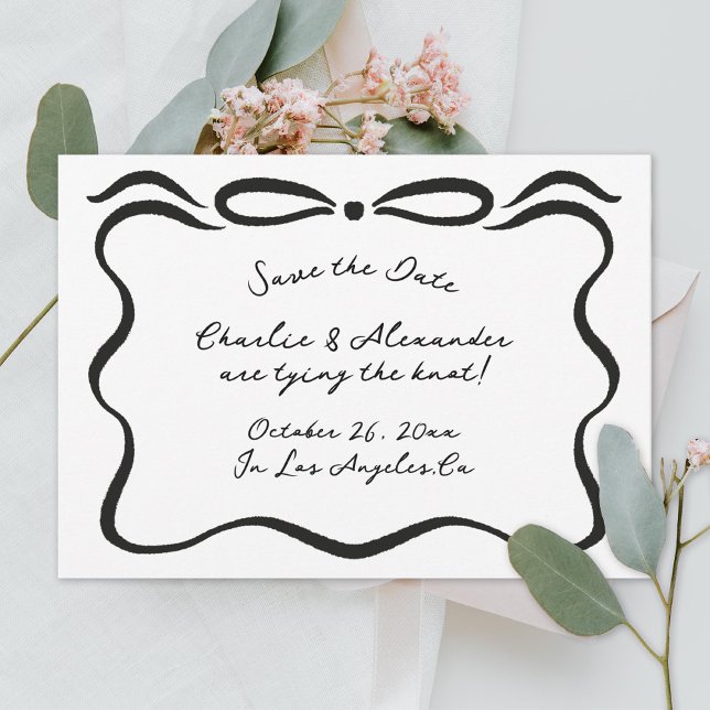 Inked Ribbons and Bow Save The Date (Creator Uploaded)