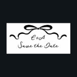 Inked Ribbons and Bow Self-inking Stamp<br><div class="desc">Hand drawn ribbon in black and white</div>