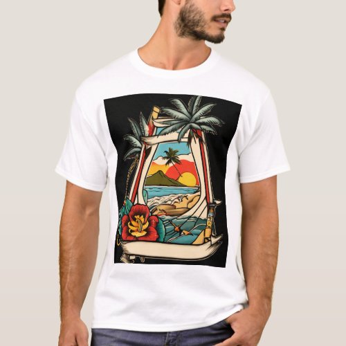 Inked Tradition Vintage Flash Tattoo T_Shirt Des