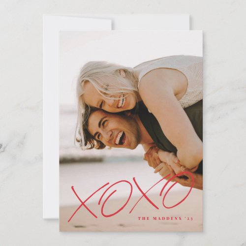 Inked XOXO Overlay Valentines Day Card _ Red