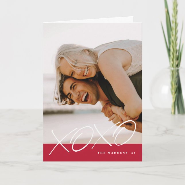 Inked XOXO Valentine's Day Card - Red (Front)