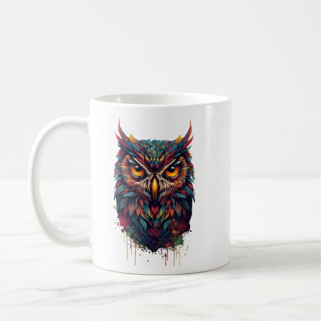 InkFeather Owl Coffee Mug (Left)