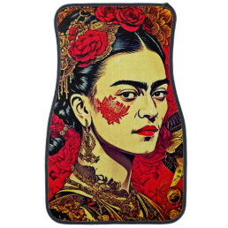 Inkpunk Elegance: Frida Kahlo Car Floor Mat