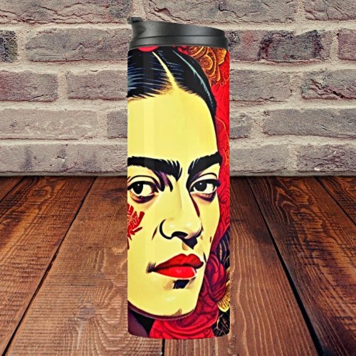 Inkpunk Elegance Frida Kahlo Thermal Tumbler