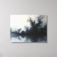 Inkstorm – Monochrome Abstract Fluid Art 24"x18"