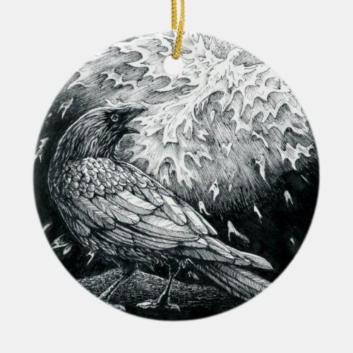 Inktober 2018 Day 19 _ Birds of Death and Rebirth Ceramic Ornament