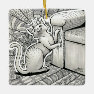 Inktober 2018 Day 22 - Princess Kitty Ceramic Ornament