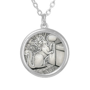 Inktober 2018 Day 22 - Princess Kitty Silver Plated Necklace